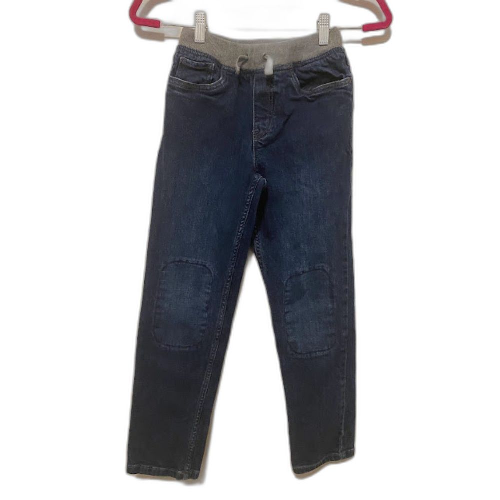 Hanna Andersson Dark Blue Denim Jeans with Gray Waistband